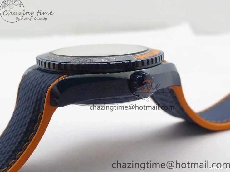 0316 Planet Ocean 45.5mm Big Blue Real Ceramic VSF 1:1 Best Edition on Blue Rubber Strap A8906 Super Clone Unique 7896